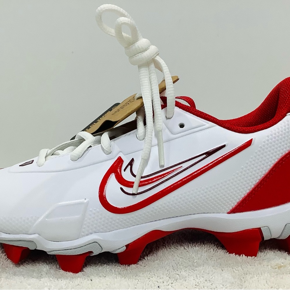 Nike Trout White and Red Baseball Cleats Size 4.5Y